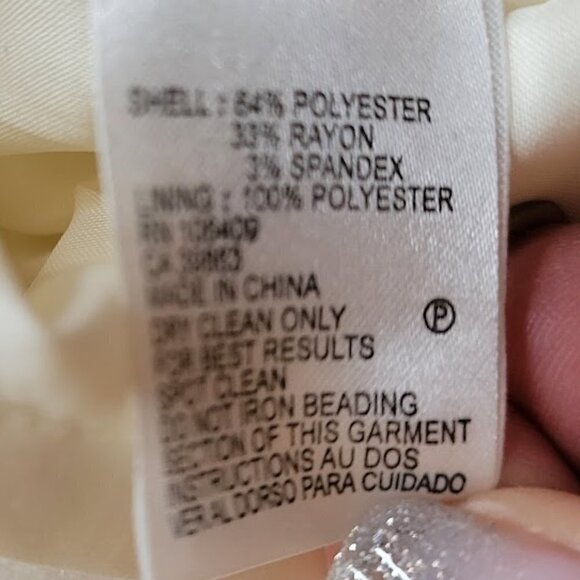 Tahari Sheath Dress Sleeveless Embellished Ivory V-Neck Womens Size 2 - Picture 11 of 14